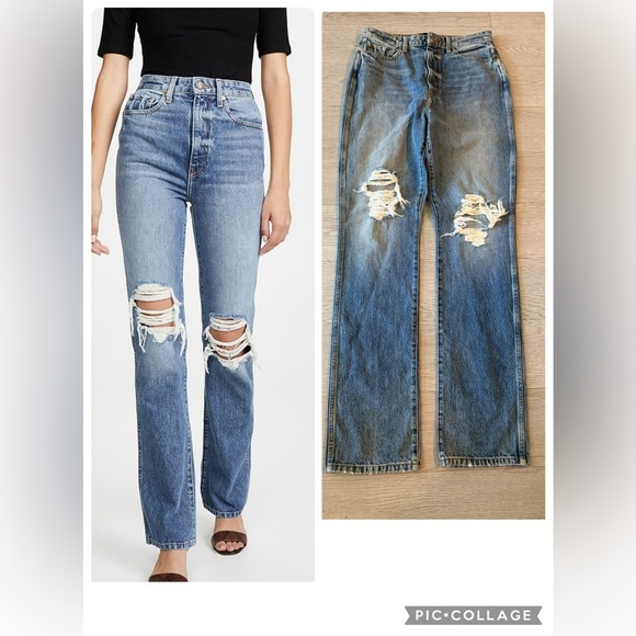 Khaite Daria High Waist Distressed Jeans Size 30 - Picture 1 of 5